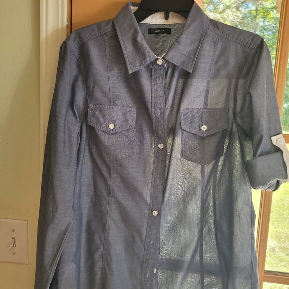 Chambray light weight blouse - Picture 1 of 5
